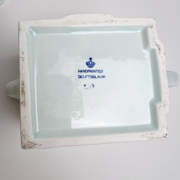 Vintage 80s Royal Delft Blauw Canal House Teapot Handpainted Blue & White - Picture 9 of 11